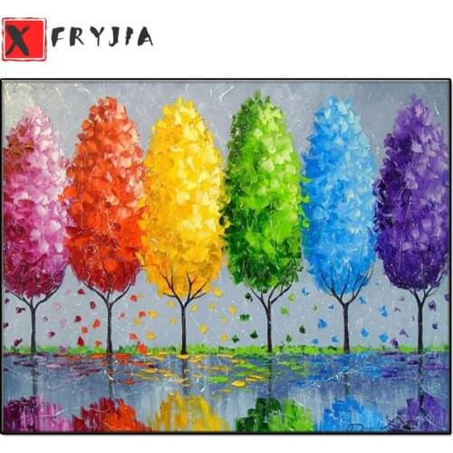 5D DIY Diamond Painting Abstract art Tree Seasons Diamond Embroidery Cross Stitch Kits Mosaic by Number Home Decoration Gift