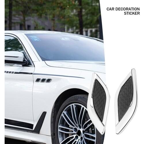 Car Styling 3D Shark Gill Car Side Fake Vent Sticker Metal Chrome Fine Decoration Modified Car Styling Popular Sticker