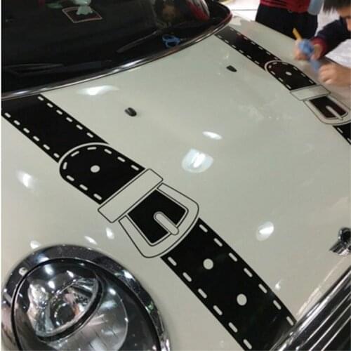 For 1Sets Fashion Sportive Car Hood Decor Sticker, Waterproof Vinyl Refit for Mini Cooper,can Custom Make