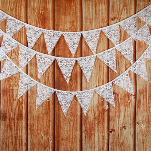 12 Flags 3.2m Fashion Cotton Fabric Birthday Bunting Pennant Flags Banner Hang Garland Wedding Home Party Decoration Supplies
