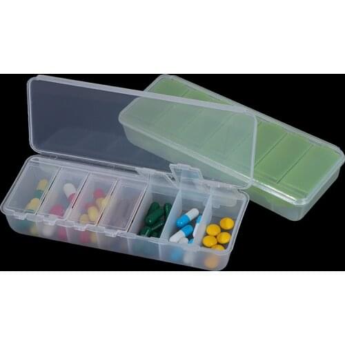 1Pc 7 Days Pill Medicine Box Double Layer Cover Weekly Tablet Holder Storage Organizer Container Case Pill Box Splitters