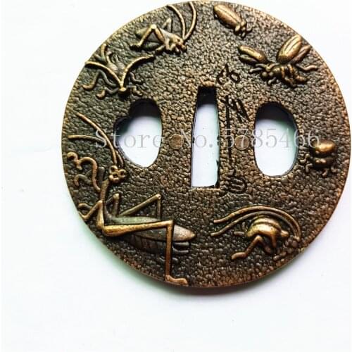 Nice Alloy Grasshopper Tsuba Guard For Japanese Sword Samurai Katana Wakizashi Katana Knife Fitting Tsuba