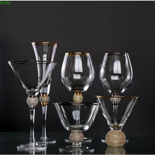 Creative gold rimmed goblet red wine glass wine set Champagne Cup glass cup wine glass