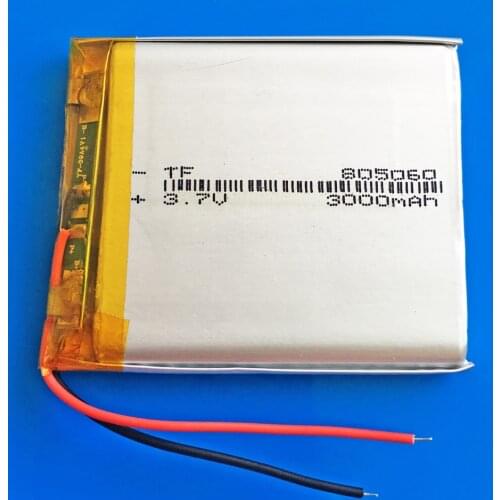 3.7V 3000mAh lipo polymer lithium Rechargeable battery cells for GPS power bank Tablet PC PAD PDA Laptop speaker recorder 805060