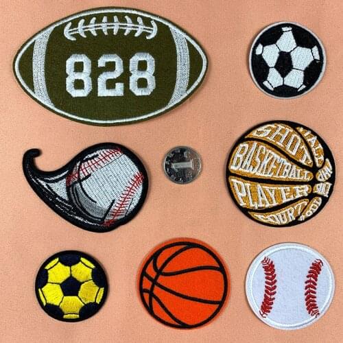 Cartoon football basketball embroidery cloth sticker outdoor ball games baseball childrens clothing accessories DIY embroidery
