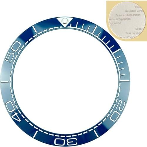 NEW 38mm Blue Ceramic Bezel Insert Fashion White Printing For Sea master SKX007/009 Divers Watches Accessories Lume pip