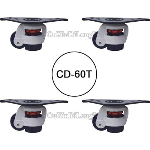 Brand New 4PCS Adjustable Nylon Wheels Industrial Casters Retractable Leveling Industrial Machine Casters Load 250KG/PCS