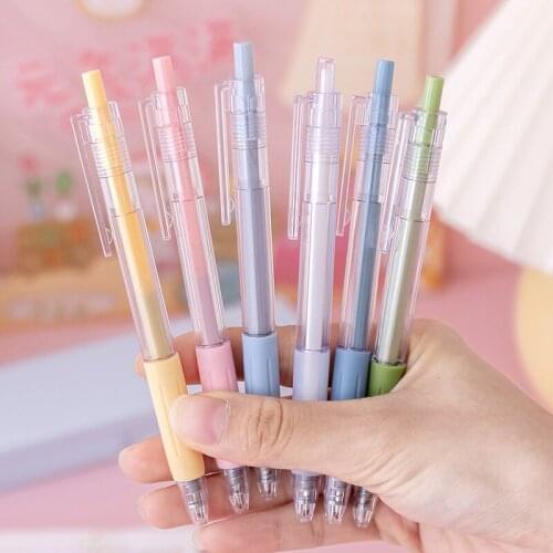 Wholesale 120pcs Morandi Color Pens for School Supplies Cute Things Stationery Items Kawaii Japanese Pen Business Accessories