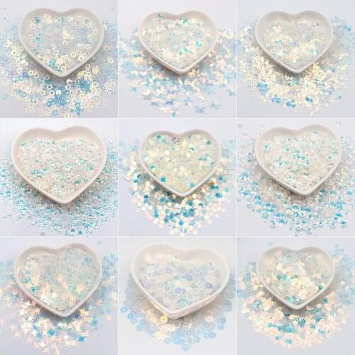 Paillettes Crystal Transparent Blue Loose Sequins Nail Art Sequin Sewing Wedding Decoration Craft Diy Garment Accessories 10g