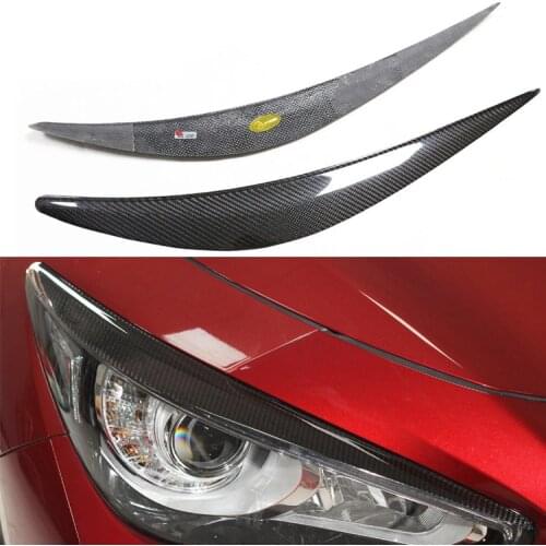 For Infiniti Q50 Q50S 2014 2015 2016 2017 2018 Real Carbon Fiber Front Headlight Lips Brow Eyebrows Luxury Car Accessories