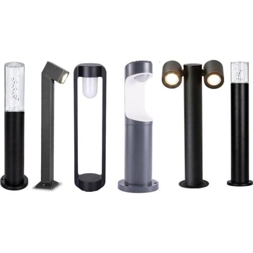 Garden Pathway Porch Lawn Lamp Aluminum Acrylic Garden Landscape Stand Pole Column Light Villa Park Lawn Outdoor Pillar Lights