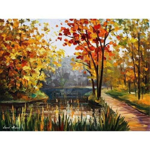 Forest Spring Stream Printed Fabric 11CT Cross-Stitch Full Kit DIY Embroidery DMC Threads Handicraft Hobby Knitting Decor