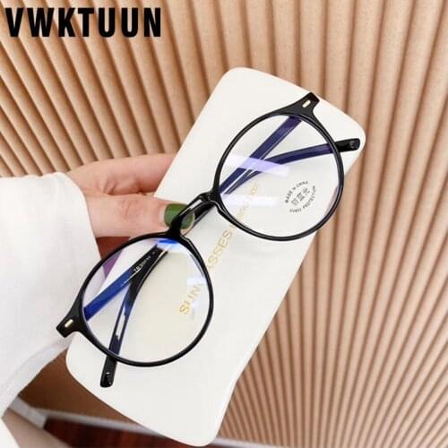 VWKTUUN Anti Blue Light Glasses TR90 Glasses Frame Round Eye glasses Frames For Women Men Reading Blue Light Blocking Glasses