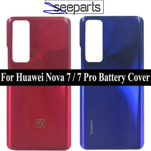 Back Glass Cover For 6.57" Huawei Nova 7 Pro Battery Cover Back Panel For Huawei Nova 7 Rear Glass Door Housing Case