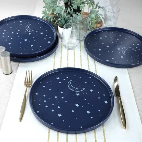Starry Serving Plate 27 Cm 4 Pcs Ceramic посуда vajilla dinner platespratos de jantar тарелки для еды platos Посуда plateau ass