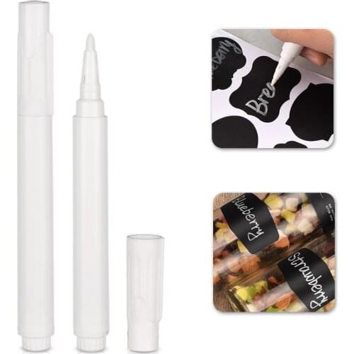 1pc White Liquid Chalk Pens for Wall Sticker Kitchen Jar Stickers Spice Stickers Office School Art Removable Erasable Marker Pen