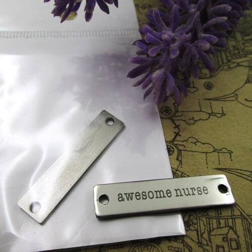 20pcs-- Awesome Nurse Connector stainless steel charms more style for choosing DIY Charms pendants for necklace 30x7mm
