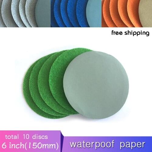 10PCS 6 Inch Flocking Waterproof Sandpaper Abrasive Paper 3000 to 10000 Grits Self-adhesive Wet & Dry for Sanding Polishing