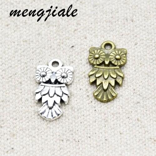 12Pcs Owl Antique Silver Charms Owl Charms Tibetan Silver Tone Pendant Charms Jewelry Findings DIY Accessories