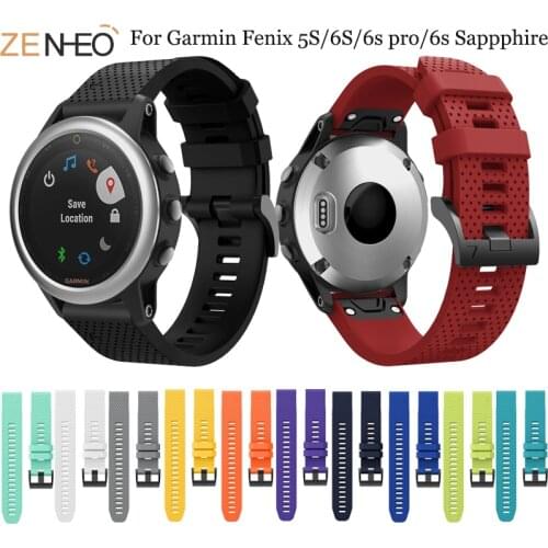 20mm Sport Silicone Watchband Wriststrap for Garmin Fenix 5S 6S /5S Plus /6s pro /6s Sappphire Easy Fit Quick Release wirstband