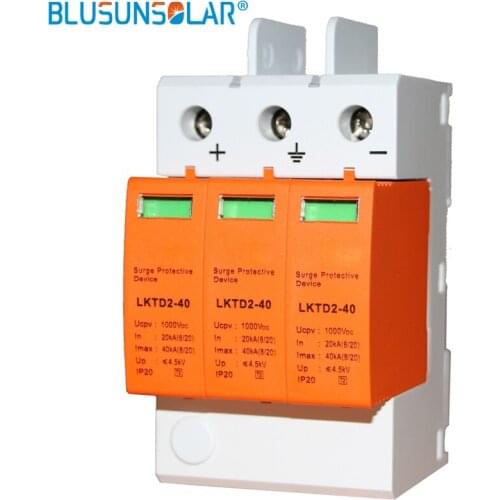 50 pcs/lot 3P DC1000V SPD 20/40KA DC Surge Arrestor Protective Device for Solar System Protection