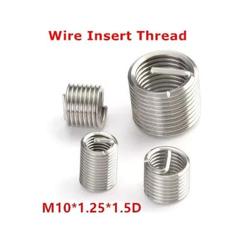 50pcs M10*1.25*1.5D Wire Thread Insert , M10 Screw Bushing , stainless steel Wire Screw Sleeve Thread Repair