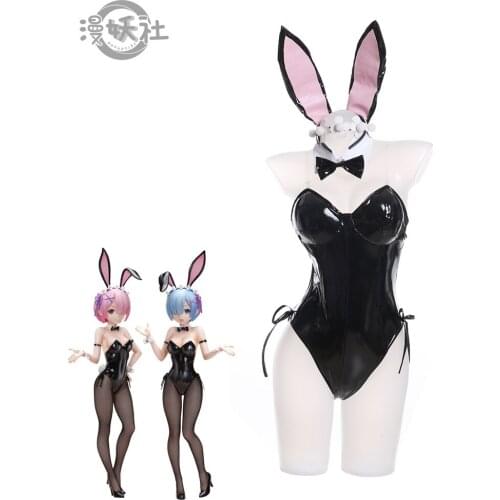 Amine Re:Life In A Different World From Zero Ram Cosplay Bunny Sexy Women Tights Dress Party Halloween Costumes