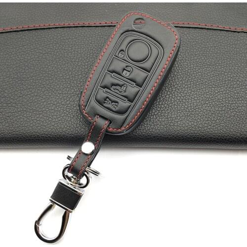 Top layer leather Genuine Leather car key cover for FIAT Toro 500X nuovo grazie remote control keyless 4 buttons accessories