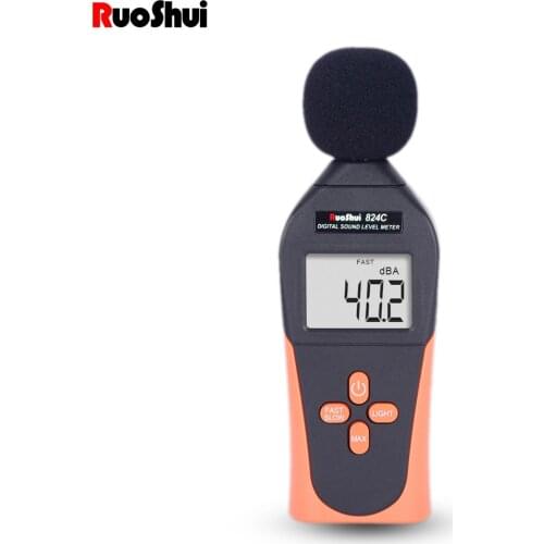 RuoShui 824C 130dB Digital Sound Detector Metro Level Noise Tester Decibel Meter Profesional Measurement Sonido