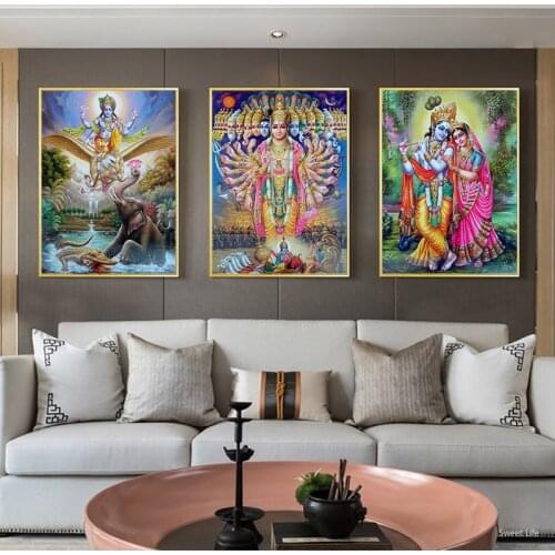 Home Decor Indian Religion Buddha Wall Piraeus Inspired Manifestation Garuda Oil Painting World Wall Art Canvas Prints Posters