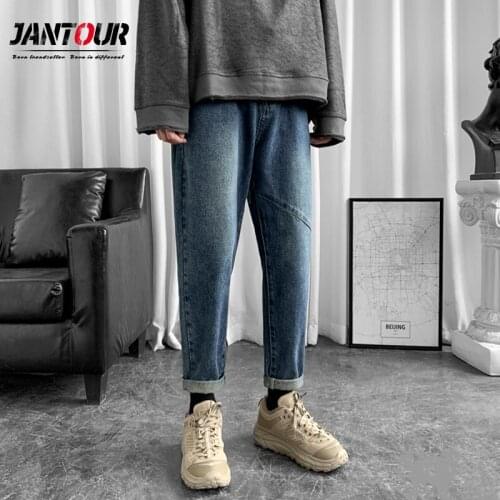 Jeans Men 2021 Spring Autumn New Korean Cotton Slim Pants Mens Retro Youth Soft Casual Jeans Cotton For Male Straight Trousers