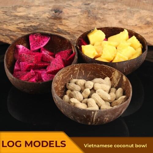 Natural Coconut Bowl Protection Wooden Bowl Coconut Wood Tableware Spoon Set Coco Smoothie Coconut Kitchen Environmental