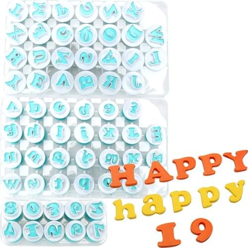 10 26 pcs/set Capital Letters Fondant Cake Mold Upper & Lowercase Alphabet Cookie Cutter Cookie Mould Plastic Plunger Cutter