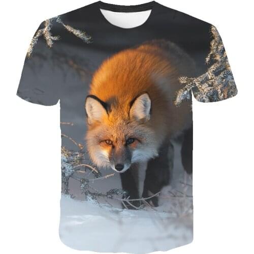 Animal T Shirt 3D Print Fashion Men Women Tshirt Fox Sweatshirt Short Sleeve Hip Hop Cool Streetwear Tops Men Clothing Pullover