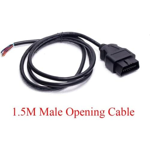 Hot Saleing 1.5M OBD2 OBD-II 16 Pin Male Extension Connector Diagnostic Cable Opening Cable Plug J1962