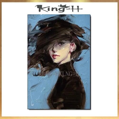 Sexy Woman Portrait Oil Painting Art 100% Hand-painted Modern Bedroom Decoration Piece Canvas Wall Art Figure Picture Free Ship