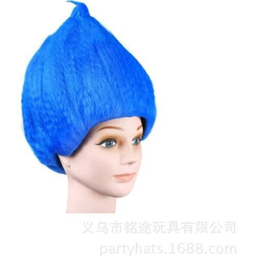 Hot sell 50Pcs /Lot 36Cm Trolls Wig for Kids Pink Costume Cosplay Party Supplies Kids Hairs lin2671