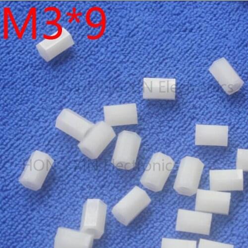 M3*9 9mm white Nylon Hex Female-Female Standoff Spacer Threaded Hexagonal Spacer Standoff Spacer brand new plastic screw 100pcs