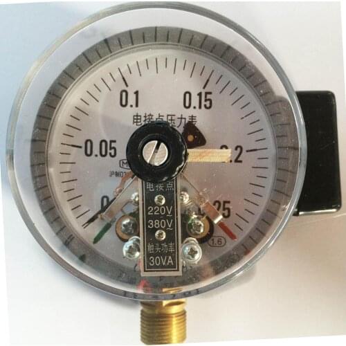 YXC-100 0-0.25Mpa magnetic assisted electric contact pressure gauge M14*1.5 electric contact pressure gauge