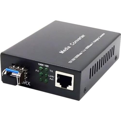 Gigabit Media Converter SFP Transceiver Module 20KM 1000Mbps Fast Ethernet RJ45 to Fiber Optic switch 2 port LC Mode 2PCS