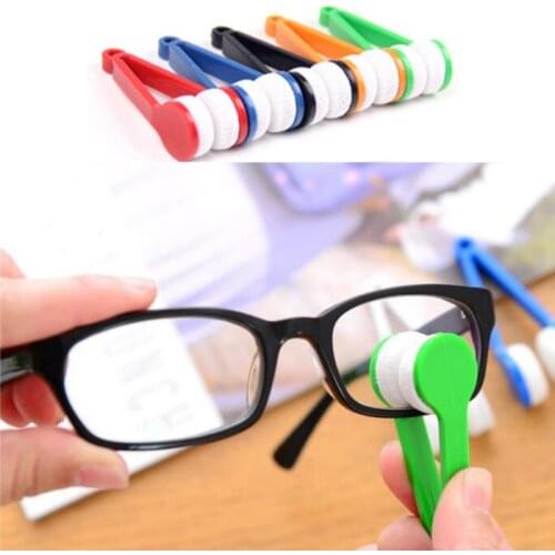 Mini Glasses Cleaning Rub Microfiber Two-side Sunglasses Brush Eyeglass Cleaner Brush Spectacles Rub Cleaner Glasses Clean Brush