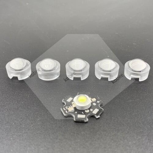 Mini LED Lens 13mm 1W 3W 15 30 45 60 90 100 Degree for IR CCTV LED PCB Convex Acrylic Lens With Holder Reflector Collimator
