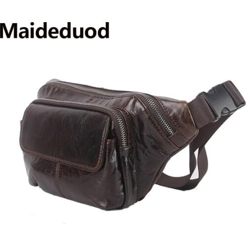 Fashion Genuine Leather waist bag for men fanny pack Leather belt bag waist pack bum bag money belt waist pouch molle pochete