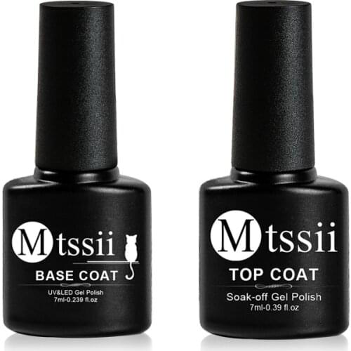 Mtssii 7ml Base Top Coat Soak Off Gel Nail Polish UV LED Lamp Needed Long Lasting Foundation Nail Gel Varnish Nail Art Manicure