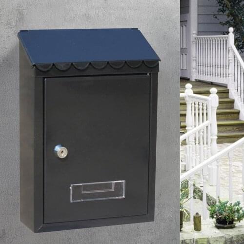 Metal Mailbox Letterbox 22x6.5x30cm Wall-mounted Post Mail Lockable Mail Box