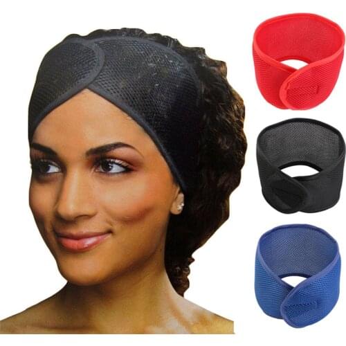 Cheap new women Deluxe Foam Mesh Wrap adjustable head wrap headwrap hedbands Solid Color Hairband Facial SPA Sport Wide Elastic