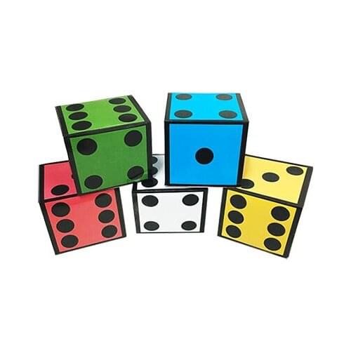New Card Dice (5 Dice) Magic Tricks Jumbo Card To Dice Magia Magician Stage Street Accessories Illusion Gimmick Props Comedy