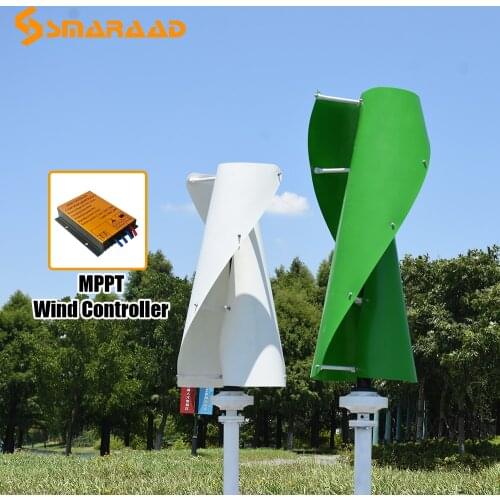2021 New 800w 1000W 12V 24V 48V Vertical Axis Wind Turbine Generator With Permanent Magnet Generator With Free MPPT Controller