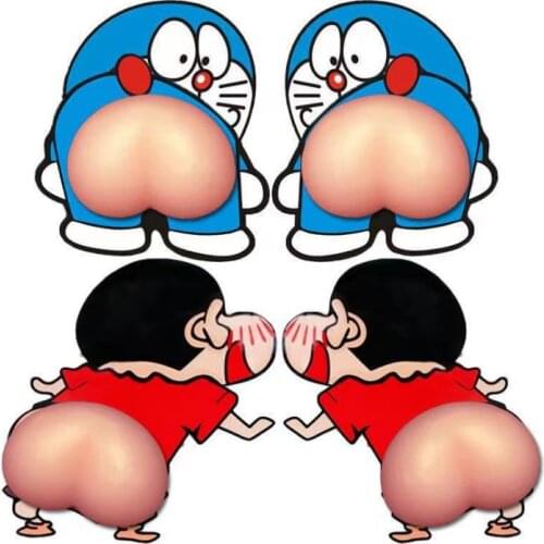 Pair Car Crash Strip Stickers 3D Anti-collision Wall Protector Sticker Doorknob Rubber Fender Cute Home Decoration Fidget Toys