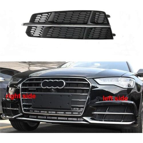 For Audi A6L C7 2016 2017 2018 Front Fog Lamp Frame Anti Fog Lamp Cover Front Bar Grille Decorative Cover Lower Middle Net